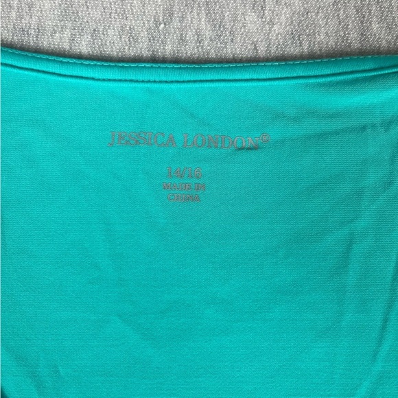 Jessica London 3/4 sleeve blouse teal size 14 / 16 - Picture 3 of 8